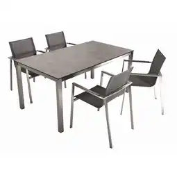 Netto Marken-Discount 5-tlg. Tischgruppe SIENNA Edelstahl Set Garten Gartenmöbel Sitzgruppe Garnitur Angebot