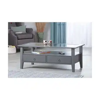 Netto Marken-Discount Inter Link Couchtisch Provence mit 2 Schubladen aus Kiefer Massivholz - Grau Angebot