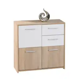 Netto Marken-Discount Inter Link Kommode Egadi 3 Türen 2 Schubladen in Sonoma-Eiche Nachbildung - Weiss Angebot