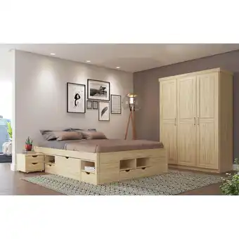 Netto Marken-Discount Inter Link Bett mit Stauraum Till inkl. Nachtkommode und Lattenrost 180x200 - Farblos Angebot