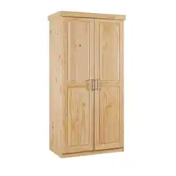 Netto Marken-Discount Inter Link Kleiderschrank Hakon 2 Türen aus Kiefer Massivholz - versch. Ausführungen - Natur Angebot