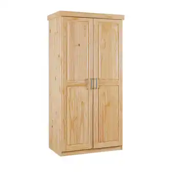 Netto Marken-Discount Inter Link Kleiderschrank Hakon 2 Türen aus Kiefer Massivholz - versch. Ausführungen - Natur Angebot