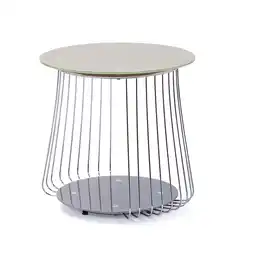 Netto Marken-Discount Inter Link Couchtisch Rivoli 50 cm aus Metall und Glas in Grau Angebot