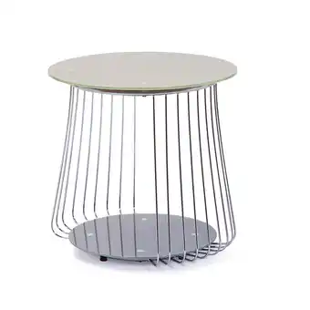 Netto Marken-Discount Inter Link Couchtisch Rivoli 50 cm aus Metall und Glas in Grau Angebot