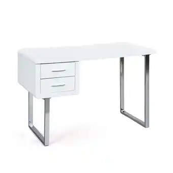 Netto Marken-Discount Inter Link Schreibtisch Claude 2 Schubladen - Weiss Hochglanz Angebot