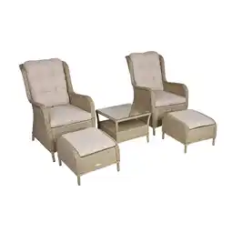 Netto Marken-Discount 5-tlg. Polyrattan Sessel Set VALENCIA Sitzgruppe Garten Gruppe Hocker Tisch Angebot