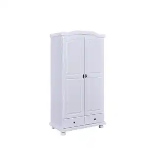 Netto Marken-Discount Inter Link Bauernschrank Reutte 2 Türen und Schubladen Kiefer Massivholz weiss lackiert Angebot