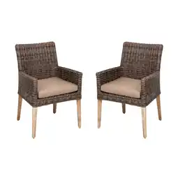 Netto Marken-Discount Armstuhl NORVELL Gartenstuhl Rattanstuhl Armlehnenstuhl Stuhl Garten 2er Auflage Angebot