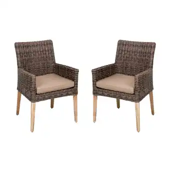 Netto Marken-Discount Armstuhl NORVELL Gartenstuhl Rattanstuhl Armlehnenstuhl Stuhl Garten 2er Auflage Angebot