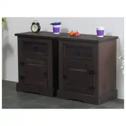 Netto Marken-Discount 2x Nachtschrank New Mexiko Mexico Nachttisch Nachtkonsole Schrank kolonial Angebot