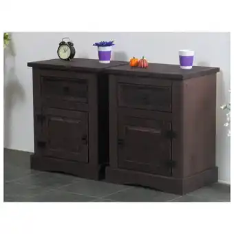 Netto Marken-Discount 2x Nachtschrank New Mexiko Mexico Nachttisch Nachtkonsole Schrank kolonial Angebot