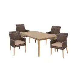 Netto Marken-Discount Garten Sitzgruppe Gartenset 5tlg. + Auflage Essgruppe Terrasse Tisch Armsessel Angebot