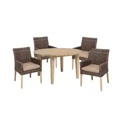 Netto Marken-Discount Gartenset Garten Sitzgruppe 5tlg. + Auflage Essgruppe Terrasse Tisch Armsessel Angebot