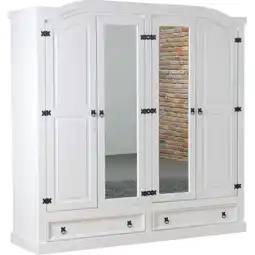 Netto Marken-Discount 4-trg Kiefer Kleiderschrank New Mexico (B)193,5 x (H)193 x (T)57cm Angebot