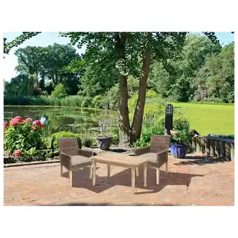 Netto Marken-Discount Gartenset Garten Sitzgruppe 3tlg. + Auflage Essgruppe Terrasse Tisch Armsessel Angebot