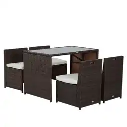 Netto Marken-Discount Outsunny Gartenmöbel Set Stahl, PE Polyrattan, Polyester Angebot