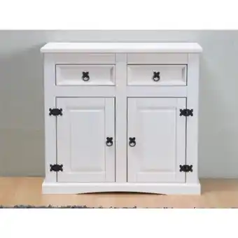 Netto Marken-Discount New Mexiko Sideboard Mexico 2 Schubladen + 2 Türen Kommode Schrank weiß Angebot