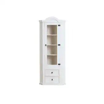 Netto Marken-Discount Eckschrank New Mexico Kiefer massiv weiss Mexiko Wohnzimmer Vitrine Schrank Angebot