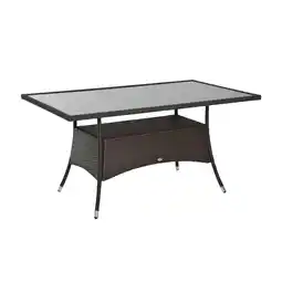 Netto Marken-Discount Outsunny Gartentisch Metall, Sicherheitsglas, Polyrattan Angebot