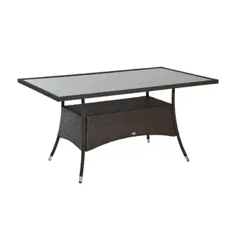 Netto Marken-Discount Outsunny Gartentisch Metall, Sicherheitsglas, Polyrattan Angebot