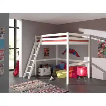 Netto Marken-Discount Hochbett Kiefer massiv 140 x 200 cm, weiß Angebot