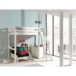 Netto Marken-Discount Vipack Hochbett inkl. Kommode und Sessel Kiefer massiv 90 x 200 cm, weiß Angebot