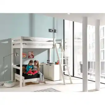 Netto Marken-Discount Vipack Hochbett inkl. Kommode und Sessel Kiefer massiv 90 x 200 cm, weiß Angebot