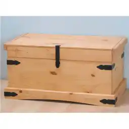 Netto Marken-Discount Aufbewahrungs Truhe New Mexico Mexiko massiv Kiefer Holzkiste Box gelaugt Angebot