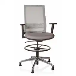 Netto Marken-Discount hjh OFFICE Counterstuhl TOP WORK 99 Stoff/Netzstoff mit Armlehnen (höhenverstellbar) Angebot