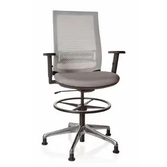 Netto Marken-Discount hjh OFFICE Counterstuhl TOP WORK 99 Stoff/Netzstoff mit Armlehnen (höhenverstellbar) Angebot