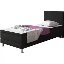 Netto Marken-Discount Inter Handels Boxspringbett Esra 90x200 Webstoff Schwarz Angebot