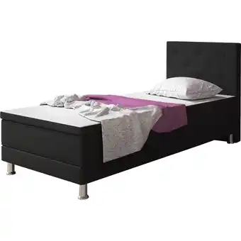 Netto Marken-Discount Inter Handels Boxspringbett Esra 90x200 Webstoff Schwarz Angebot