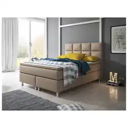 Netto Marken-Discount Inter Handels Boxspringbett Miami 140x200 cm muddy Angebot
