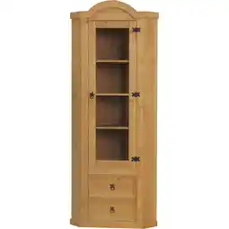 Netto Marken-Discount Eckschrank New Mexico Kiefer massiv natur Mexiko Wohnzimmer Vitrine Schrank Angebot