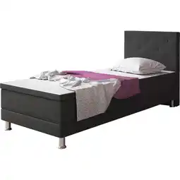 Netto Marken-Discount Inter Handels Boxspringbett Esra 90x200 Webstoff Anthrazit Angebot