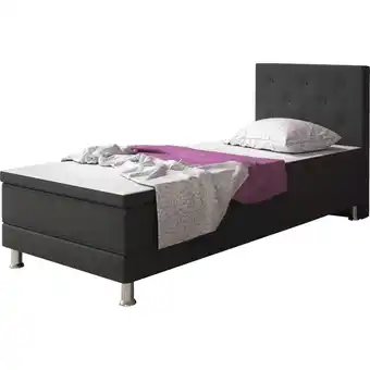 Netto Marken-Discount Inter Handels Boxspringbett Esra 90x200 Webstoff Anthrazit Angebot