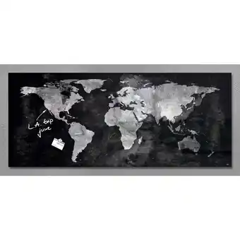 Netto Marken-Discount Sigel Glas Magnet Board GL246 130x55 Magnettafel Tafel Pinnwand Weltkarte Angebot