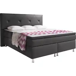 Netto Marken-Discount Inter Handels Boxspringbett Oxford 180x200 cm anthrazit Angebot