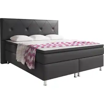Netto Marken-Discount Inter Handels Boxspringbett Oxford 180x200 cm anthrazit Angebot