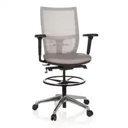 Netto Marken-Discount hjh OFFICE Counterstuhl TOP WORK 98 Stoff/Netzstoff mit Armlehnen (höhenverstellbar) Angebot