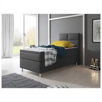Netto Marken-Discount Inter Handels Boxspringbett Miami 90x200 cm anthrazit, ohne Bettkasten Angebot