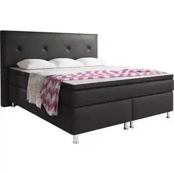 Netto Marken-Discount Inter Handels Boxspringbett Oxford 180x200 cm schwarz Angebot