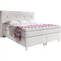Netto Marken-Discount Inter Handels Boxspringbett Oxford 180x200 cm weiß Angebot