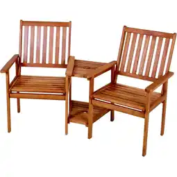 Netto Marken-Discount Doppelsessel Tisch Eukalyptus Holz Garten Sessel Stuhl Stühle Sitzgruppe Möbel Angebot