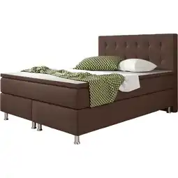 Netto Marken-Discount Inter Handels Boxspringbett Köln 140 x 200 cm, braun Angebot
