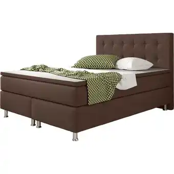 Netto Marken-Discount Inter Handels Boxspringbett Köln 140 x 200 cm, braun Angebot