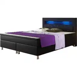 Netto Marken-Discount Inter Handels Boxspringbett Monaco 180x200 cm schwarz Angebot