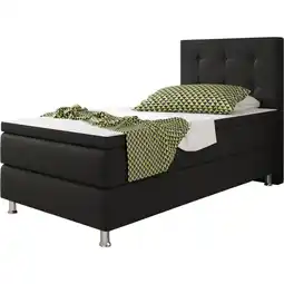 Netto Marken-Discount Inter Handels Boxspringbett Köln 90 x 200 cm, schwarz Angebot
