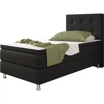 Netto Marken-Discount Inter Handels Boxspringbett Köln 90 x 200 cm, schwarz Angebot