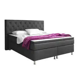 Netto Marken-Discount Inter Handels Boxspringbett Turin 180x200 cm anthrazit Angebot